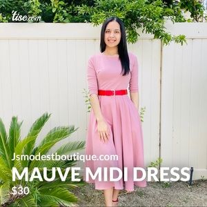 Mauve midi dress